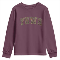 Camo YHWH Youth Sweatshirt Christianity Jesus Preppy Christian Faith Bible Verse - Wonder Print Shop
