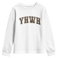 Camo YHWH Youth Sweatshirt Christianity Jesus Preppy Christian Faith Bible Verse - Wonder Print Shop