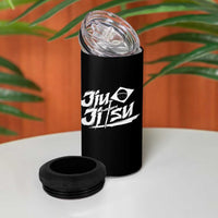 Brazilian Jiu Jitsu 4 in 1 Can Cooler Tumbler Christian Cross BJJ Fighter Training Tee for Martial Arts Lovers - Wonder Print Shop
