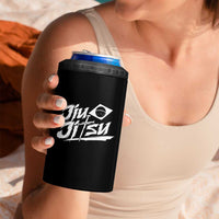 Brazilian Jiu Jitsu 4 in 1 Can Cooler Tumbler Christian Cross BJJ Fighter Training Tee for Martial Arts Lovers - Wonder Print Shop