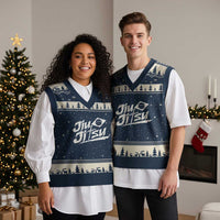 Brazilian Jiu Jitsu V-Neck Knit Sweater Vest Christian Cross BJJ Fighter Training Tee for Martial Arts Lovers - Wonder Print Shop