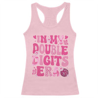 10 Years Old Birthday Girl Racerback Tank Top In My Double Digits Era - Wonder Print Shop
