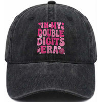 10 Years Old Birthday Girl Washed Cotton Baseball Cap In My Double Digits Era
