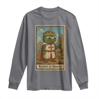 Funny Knight Meme Long Sleeve Shirt Vintage Pepe Frog Templar Crusader Fren Soldier - Wonder Print Shop