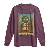 Funny Knight Meme Long Sleeve Shirt Vintage Pepe Frog Templar Crusader Fren Soldier - Wonder Print Shop