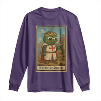 Funny Knight Meme Long Sleeve Shirt Vintage Pepe Frog Templar Crusader Fren Soldier - Wonder Print Shop