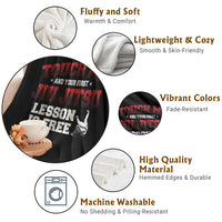Brazilian BJJ Throw Blanket Touch Me First Jiu Jitsu Lesson Is Free - Wonder Print Shop