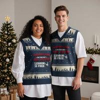 Brazilian BJJ V-Neck Knit Sweater Vest Touch Me First Jiu Jitsu Lesson Is Free - Wonder Print Shop