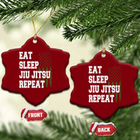 Eat Sleep Jiu Jitsu Repeat Ceramic Ornament Cool JiuJitsu BJJ American Flag - Wonder Print Shop