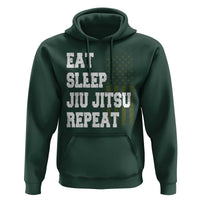 Eat Sleep Jiu Jitsu Repeat Hoodie Cool JiuJitsu BJJ American Flag - Wonder Print Shop