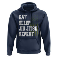 Eat Sleep Jiu Jitsu Repeat Hoodie Cool JiuJitsu BJJ American Flag - Wonder Print Shop
