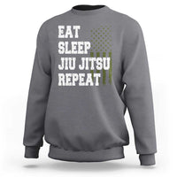 Eat Sleep Jiu Jitsu Repeat Sweatshirt Cool JiuJitsu BJJ American Flag - Wonder Print Shop