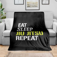 Eat Sleep Jiu Jitsu Repeat Throw Blanket Cool JiuJitsu BJJ - Wonder Print Shop