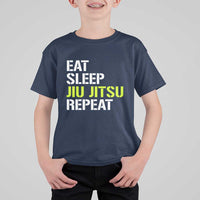 Eat Sleep Jiu Jitsu Repeat T Shirt For Kid Cool JiuJitsu BJJ - Wonder Print Shop