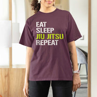 Eat Sleep Jiu Jitsu Repeat T Shirt For Women Cool JiuJitsu BJJ - Wonder Print Shop