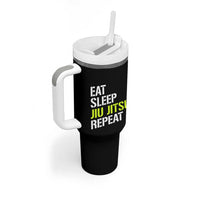 Eat Sleep Jiu Jitsu Repeat Tumbler With Handle Cool JiuJitsu BJJ - Wonder Print Shop
