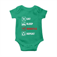 Eat Sleep Wrestle Repeat Baby Onesie Funny Wrestling Gym - Wonder Print Shop