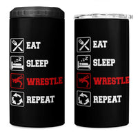 Eat Sleep Wrestle Repeat 4 in 1 Can Cooler Tumbler Funny Wrestling Gym - Wonder Print Shop
