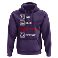 Eat Sleep Wrestle Repeat Hoodie Funny Wrestling Gym - Wonder Print Shop