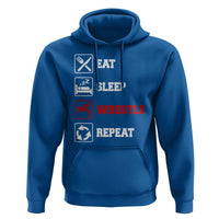 Eat Sleep Wrestle Repeat Hoodie Funny Wrestling Gym - Wonder Print Shop