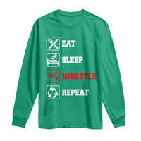 Eat Sleep Wrestle Repeat Long Sleeve Shirt Funny Wrestling Gym - Wonder Print Shop