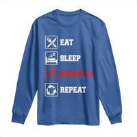 Eat Sleep Wrestle Repeat Long Sleeve Shirt Funny Wrestling Gym - Wonder Print Shop