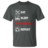 Eat Sleep Wrestle Repeat T Shirt Funny Wrestling Gym - Wonder Print Shop