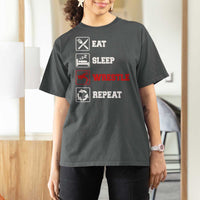 Eat Sleep Wrestle Repeat T Shirt For Women Funny Wrestling Gym - Wonder Print Shop