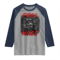 Free Hugs Wrestling Raglan Shirt Funny Luchador Mexican Wrestler - Wonder Print Shop