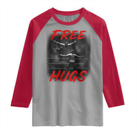 Free Hugs Wrestling Raglan Shirt Funny Luchador Mexican Wrestler - Wonder Print Shop
