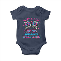 Just A Girl Who Loves Wrestling Baby Onesie Funny Wrestle Lover Wrestler Messy Bun - Wonder Print Shop