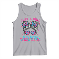 Just A Girl Who Loves Wrestling Tank Top Funny Wrestle Lover Wrestler Messy Bun - Wonder Print Shop