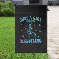 Just A Girl Who Loves Wrestling Garden Flag Funny Wrestle Lover Wrestler - Wonder Print Shop