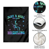 Just A Girl Who Loves Wrestling Garden Flag Funny Wrestle Lover Wrestler - Wonder Print Shop