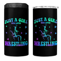 Just A Girl Who Loves Wrestling 4 in 1 Can Cooler Tumbler Funny Wrestle Lover Wrestler - Wonder Print Shop