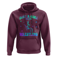 Just A Girl Who Loves Wrestling Hoodie Funny Wrestle Lover Wrestler - Wonder Print Shop