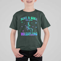 Just A Girl Who Loves Wrestling T Shirt For Kid Funny Wrestle Lover Wrestler - Wonder Print Shop