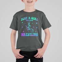 Just A Girl Who Loves Wrestling T Shirt For Kid Funny Wrestle Lover Wrestler - Wonder Print Shop