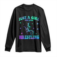 Just A Girl Who Loves Wrestling Long Sleeve Shirt Funny Wrestle Lover Wrestler - Wonder Print Shop