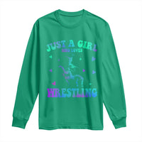 Just A Girl Who Loves Wrestling Long Sleeve Shirt Funny Wrestle Lover Wrestler - Wonder Print Shop