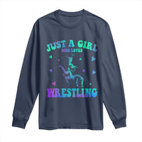 Just A Girl Who Loves Wrestling Long Sleeve Shirt Funny Wrestle Lover Wrestler - Wonder Print Shop
