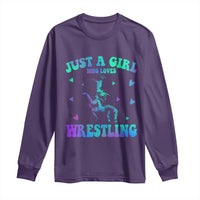 Just A Girl Who Loves Wrestling Long Sleeve Shirt Funny Wrestle Lover Wrestler - Wonder Print Shop
