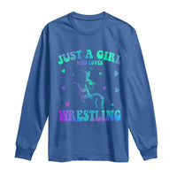 Just A Girl Who Loves Wrestling Long Sleeve Shirt Funny Wrestle Lover Wrestler - Wonder Print Shop