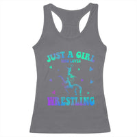 Just A Girl Who Loves Wrestling Racerback Tank Top Funny Wrestle Lover Wrestler - Wonder Print Shop