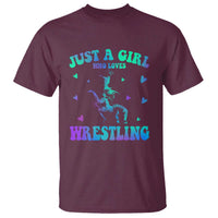 Just A Girl Who Loves Wrestling T Shirt Funny Wrestle Lover Wrestler - Wonder Print Shop