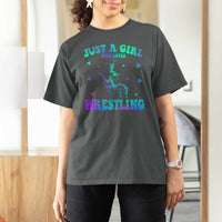 Just A Girl Who Loves Wrestling T Shirt For Women Funny Wrestle Lover Wrestler - Wonder Print Shop
