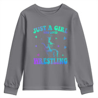 Just A Girl Who Loves Wrestling Youth Sweatshirt Funny Wrestle Lover Wrestler - Wonder Print Shop