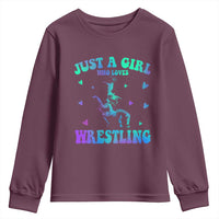 Just A Girl Who Loves Wrestling Youth Sweatshirt Funny Wrestle Lover Wrestler - Wonder Print Shop