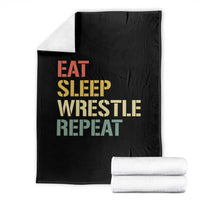 Eat Sleep Wrestle Repeat Throw Blanket Cool Wrestling - Wonder Print Shop