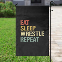 Eat Sleep Wrestle Repeat Garden Flag Cool Wrestling - Wonder Print Shop